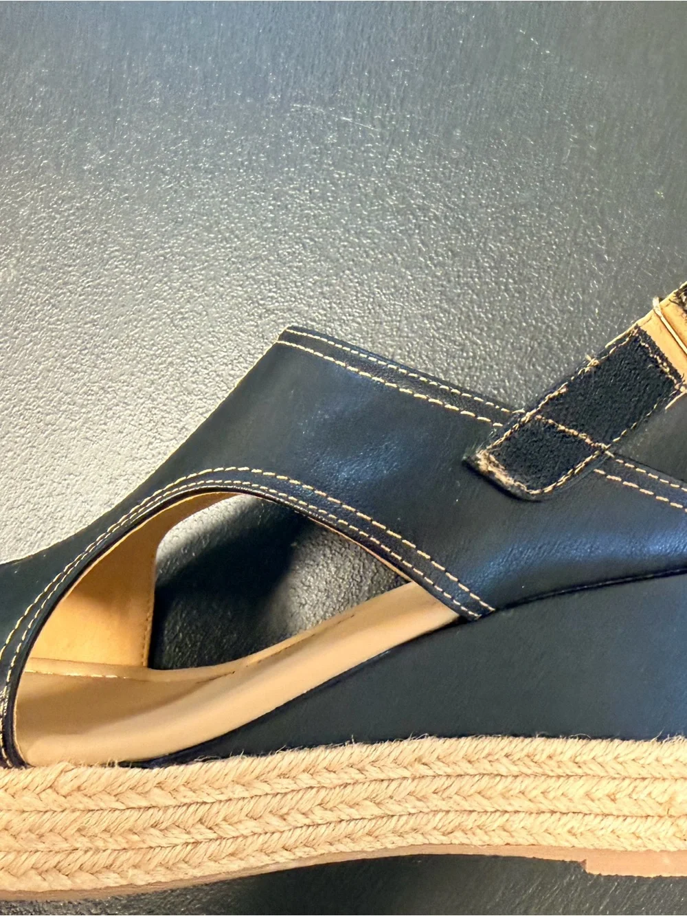 Journee Collection Black Cutout Espadrille Sandals - Comfort System